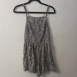 Hollister Gray Leopard Print Romper